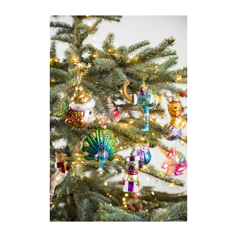 Kerstbal vis - rood - glas