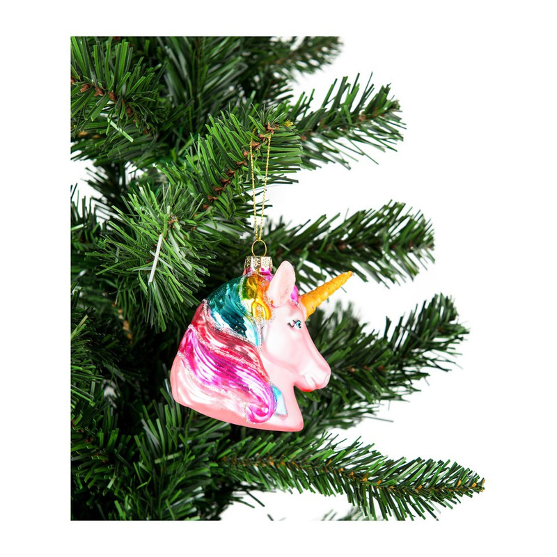 Kerstbal unicorn - glas