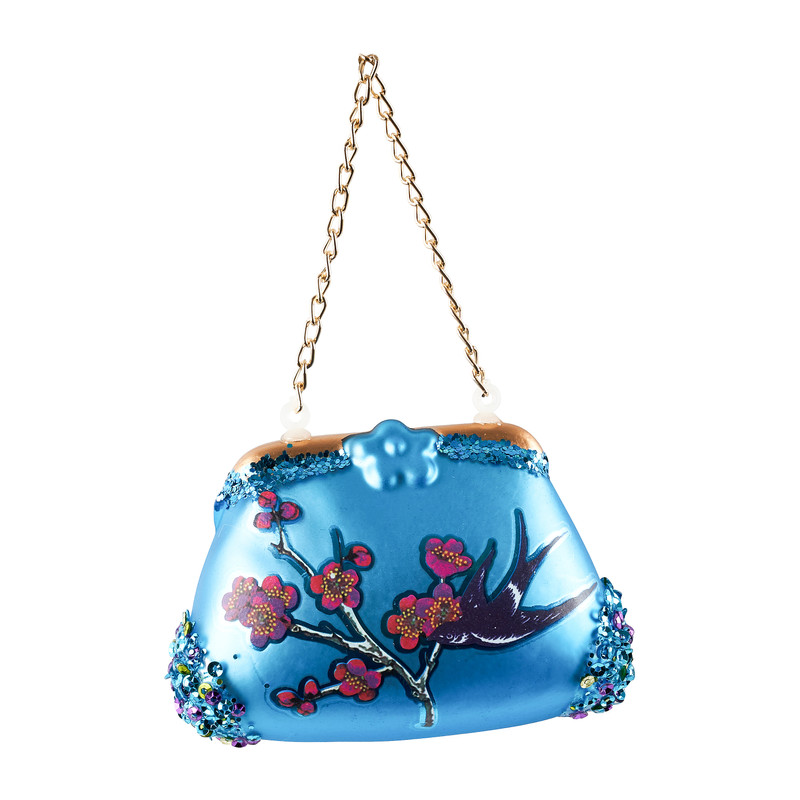 Kerstbal handtas - blauw