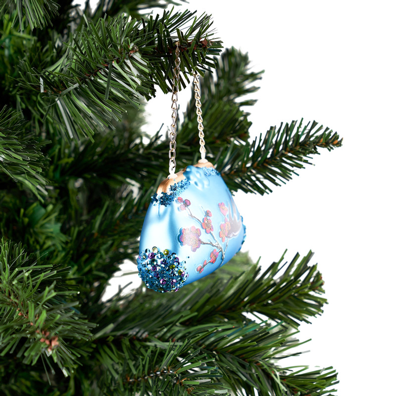 Kerstbal handtas - blauw