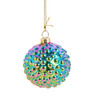 Kerstbal iridescent stip - ⌀8 cm