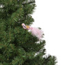 Kerst vogel op clip - roze - 6x15x3.5 cm
