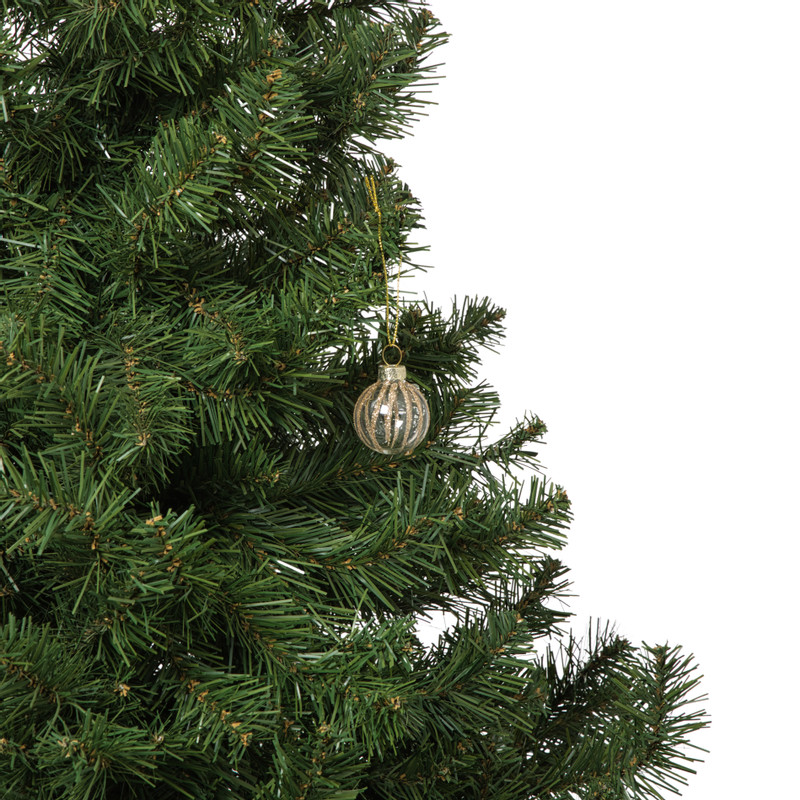 Kerstbal strepen - goudkleurig