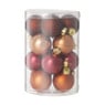 Box met kerstballen - rood - ø4 cm - set van 16