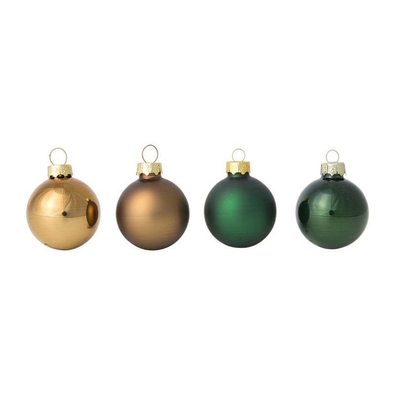 Box met kerstballen - groen - ø4cm - set van 16