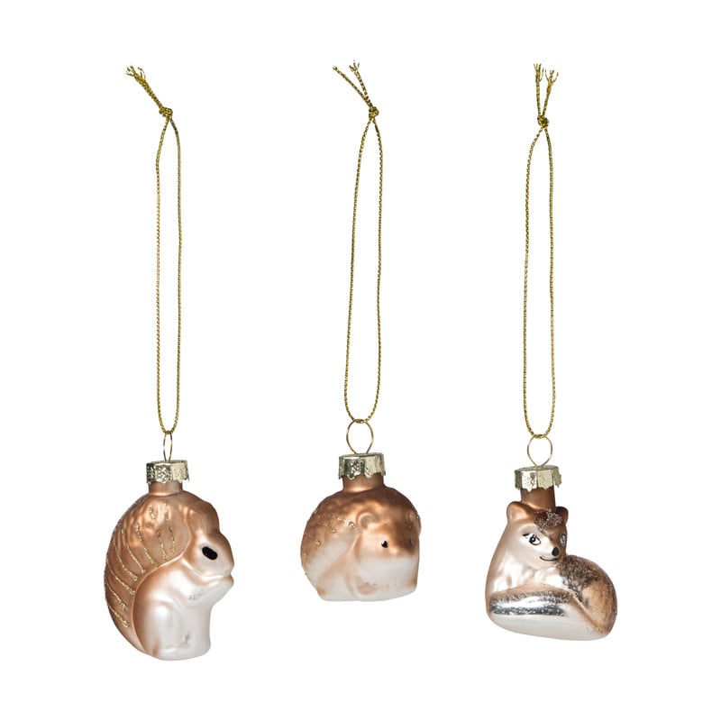 Kersthangers dieren - set van 3