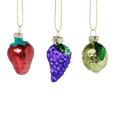 Kersthangers mini - fruit - set van 3