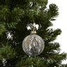 Kerstbal marble - wit/goudkleurig/zwart - ø8 cm