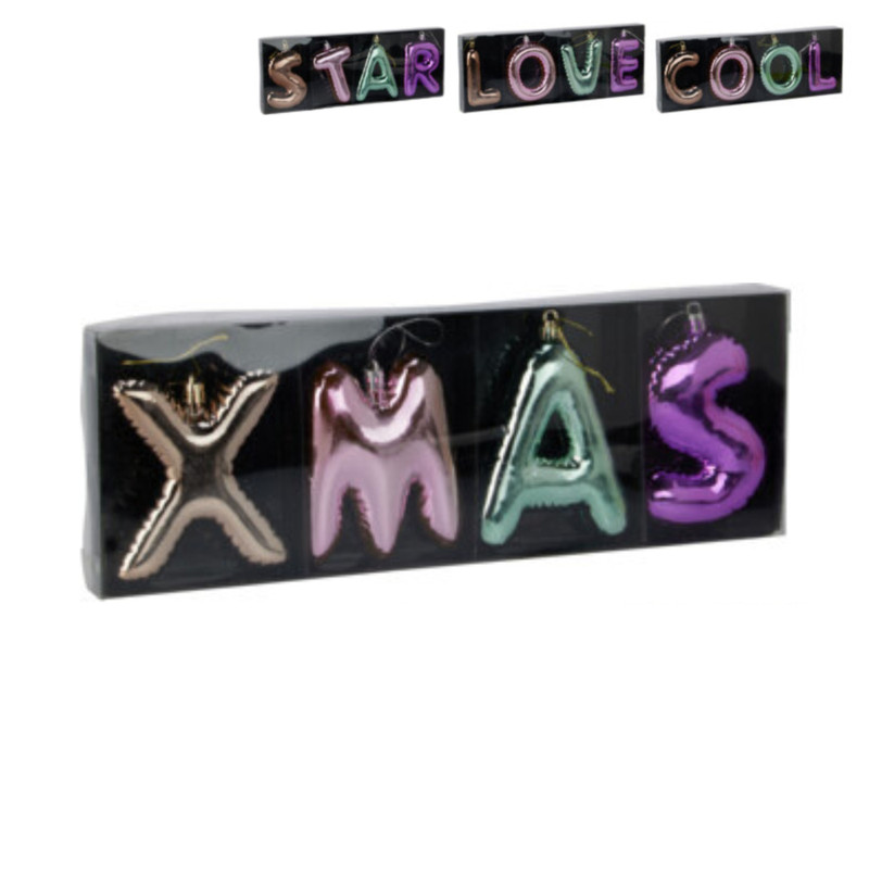 Kersthangers letters - set van 4 - diverse varianten