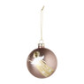 Kerstbal met engel - bruin/goudkleurig - ø8 cm