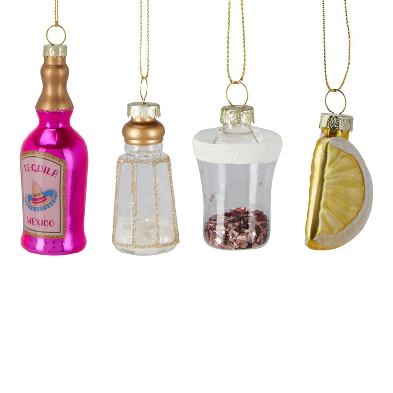 Kersthangers tequila - multikleur - set van 4