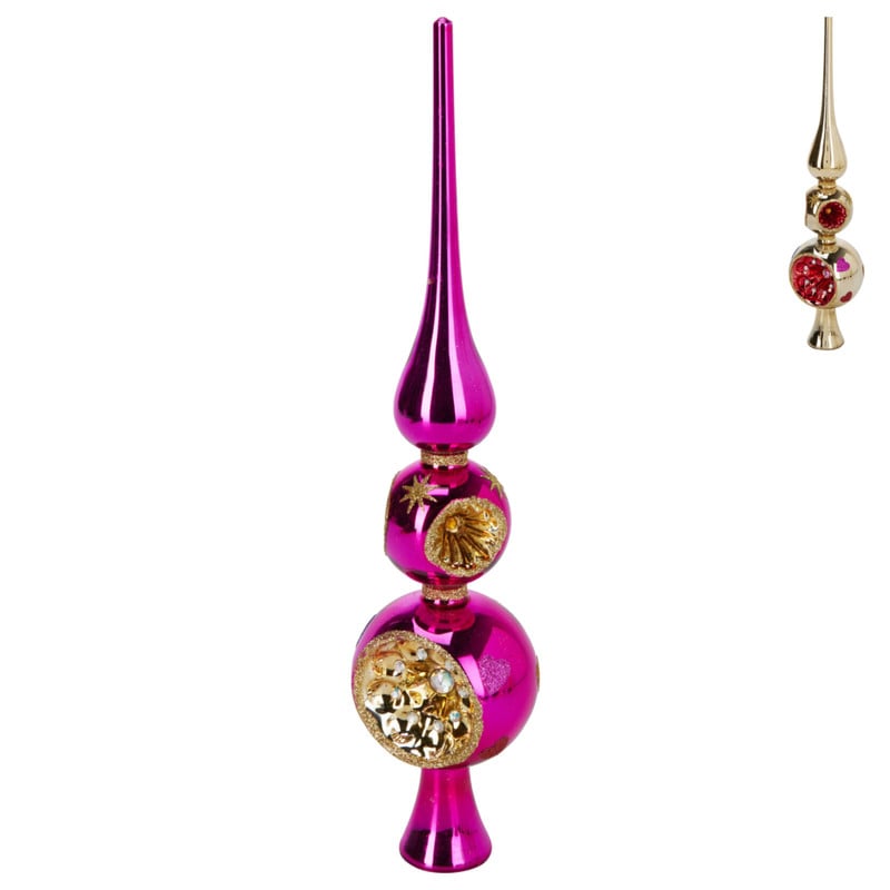 Piek met versieringen - 8x8x20 cm - diverse varianten