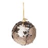 Kerstbal pailletten - champagnekleurig 