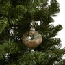 Kerstbal met glitter - transparant/goudkleurig - ø8 cm