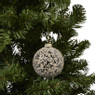 Kerstbal met goudkleurigen vlokken - zwart/goudkleurig - ø8 cm