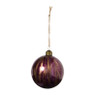 Kerstbal velvet dots - donkerbruin - ø8 cm