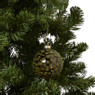 Kerstbal velvet dots - groen - ø8 cm