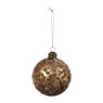 Kerstbal velvet dots - goudkleurig - ø8 cm