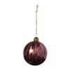 Kerstbal marble - bordeaux rood/goudkleurig - ø10 cm