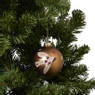 Kerstbal met vredesduif - roze/goudkleurig - ø8 cm