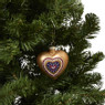 Kerstbal hartvormig - roze/goudkleurig - 8x5x5 cm