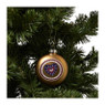 Kerstbal plat - burgundy/roze/goudkleurig - 8x5x5 cm