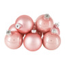 Kerstbal roze - glas - 8 stuks