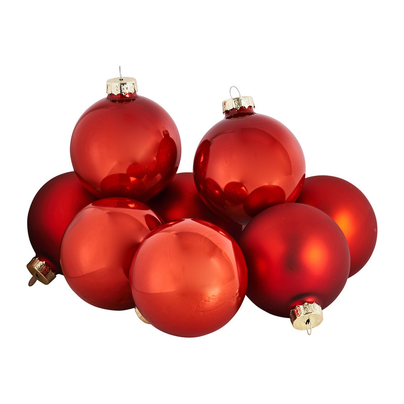 Kerstbal terracotta - glas - 8 stuks