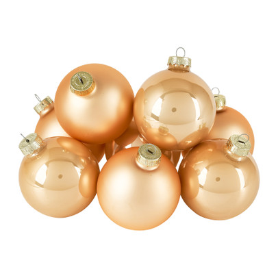Kerstbal champagne - glas - set van 8