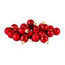 Mini kerstbal - rood - 24 stuks