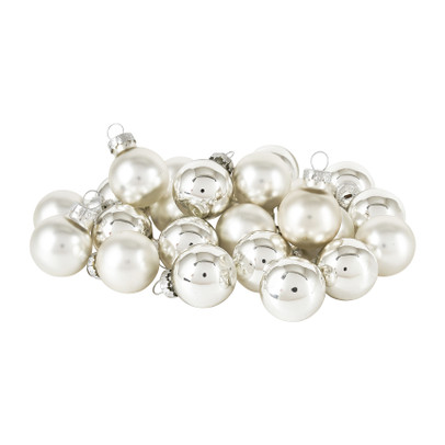 Mini kerstbal - zilver - set van 24