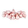 Mini kerstbal - roze - set van 24
