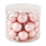 Mini kerstbal - roze - set van 24