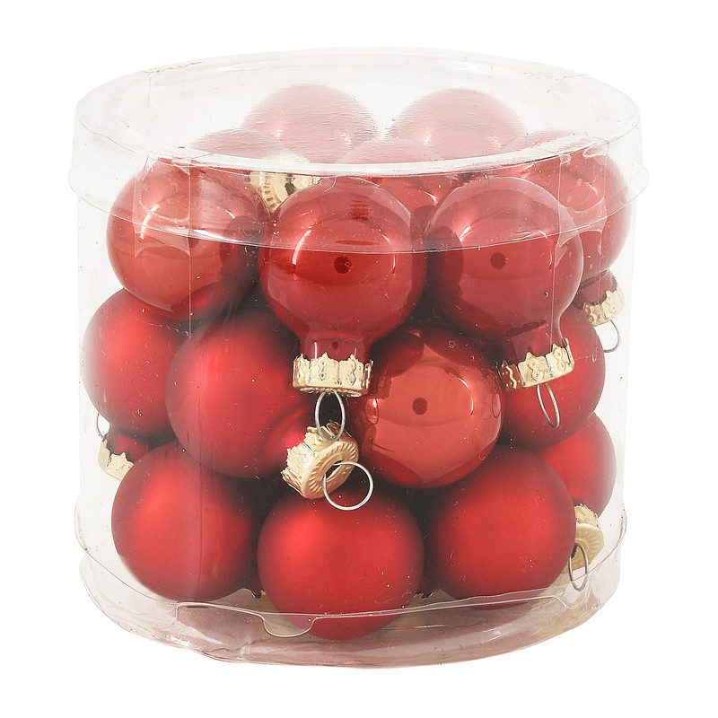 Mini kerstbal - terracotta - 24 stuks