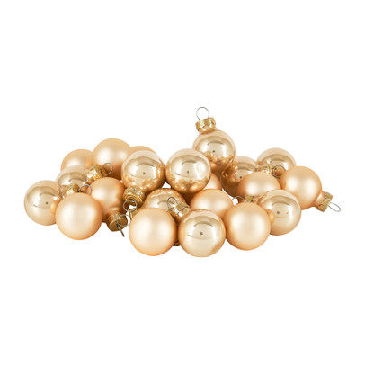Mini kerstbal - champagne - set van 24
