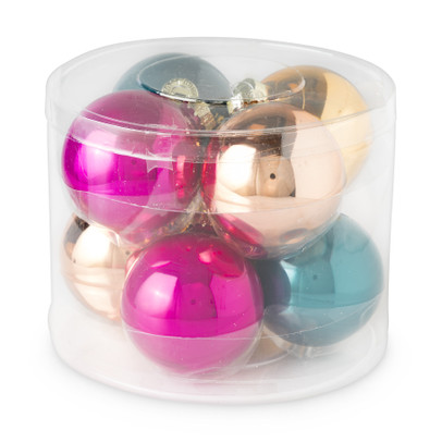Denken bouwen sarcoom kerstbal multicolor - glas - 8 stuks | Xenos