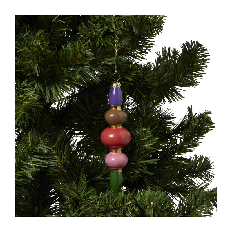 Kersthanger pegel pearl - multikleur - 4x4x16 cm 