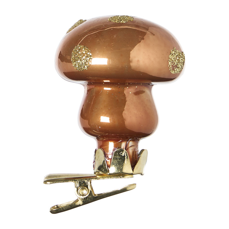 Kerstclip paddenstoel - 4x4x6 cm - diverse varianten
