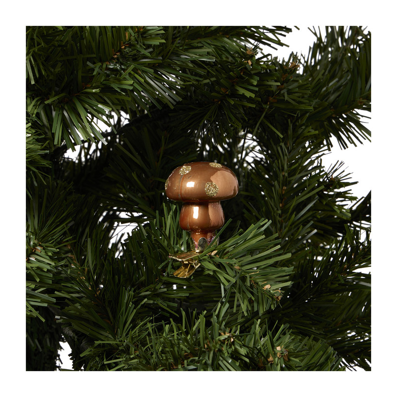 Kerstclip paddenstoel - 4x4x6 cm - diverse varianten