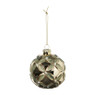 Kerstbal bloem - groen - ø8 cm