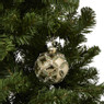 Kerstbal bloem - groen - ø8 cm