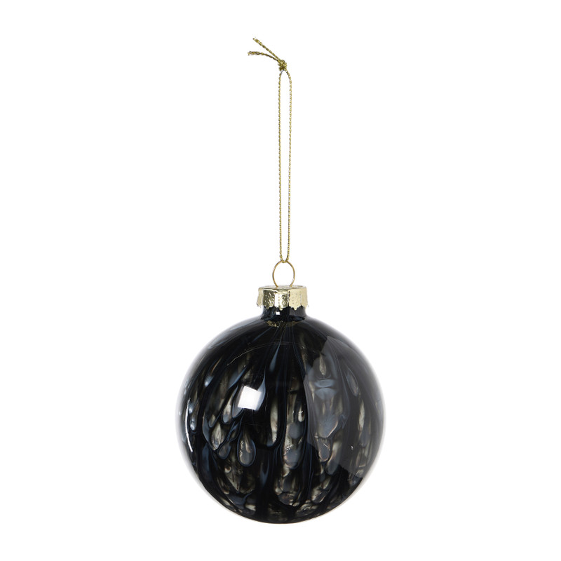 Kerstbal smoke - zwart - ø8 cm