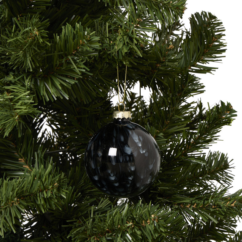 Kerstbal smoke - zwart - ø8 cm