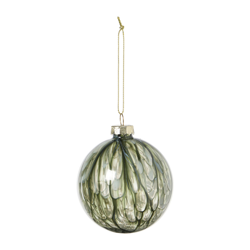 Kerstbal smoke - groen - ø8 cm