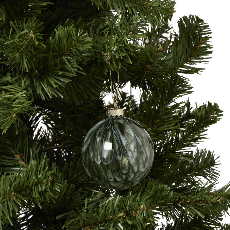 Kerstbal smoke - groen - ø8 cm