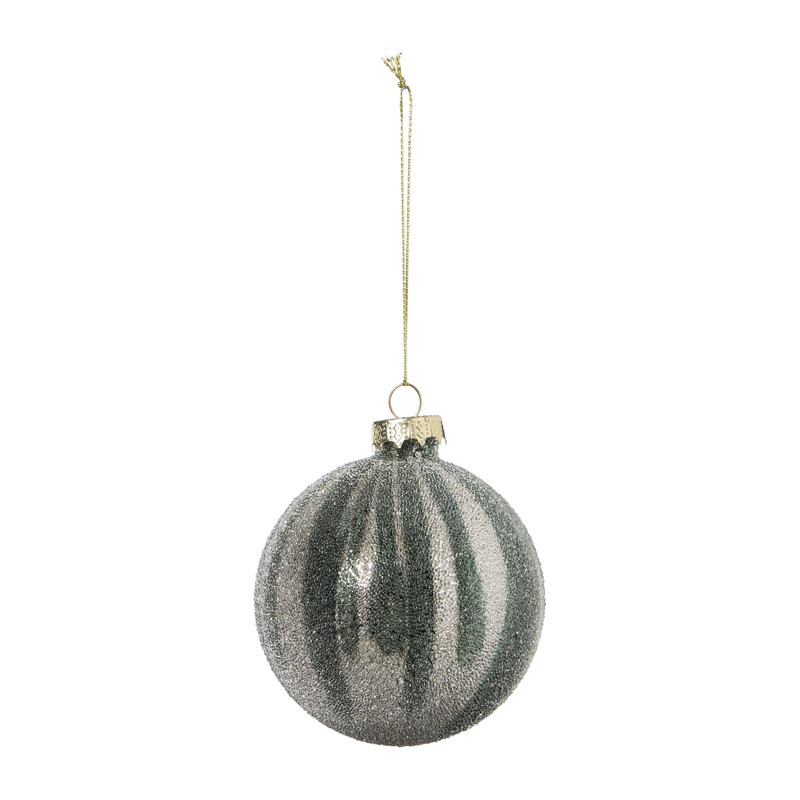 Kerstbal marble - groen/goudkleurig - ø8 cm