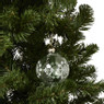 Kerstbal met witte bloemen - groen/transparant - ø8 cm