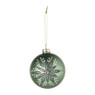 Kerstbal met ster blad - groen - ø8 cm