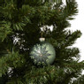 Kerstbal met ster blad - groen - ø8 cm