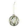 Kerstbal geruit - groen/goudkleurig - ø8 cm